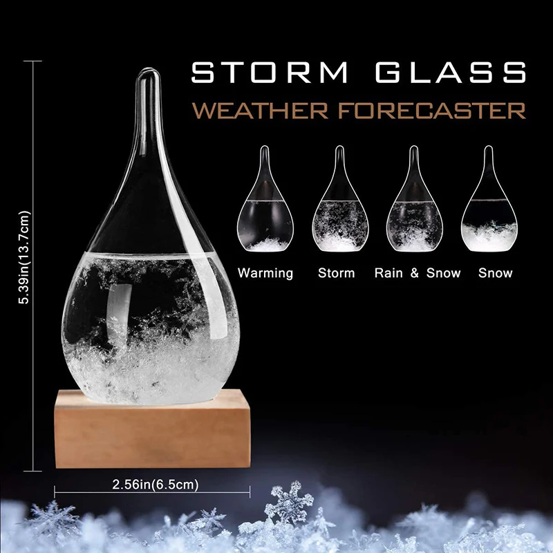 Crystal Transparent Storm Glass Bottle Barometer Bottles Weather Forecast Stylish Desktop Water Drop Weather Station Gift Decor