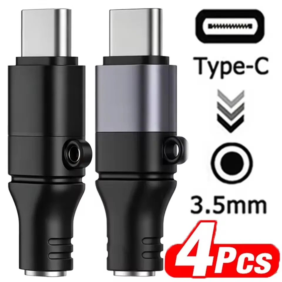 1-4Pcs USB Type C To 3.5MM Headphone Adapter Jack Audio Converters for IPhone 17 16 15 Xiaomi AUX Audio Headphone Connector