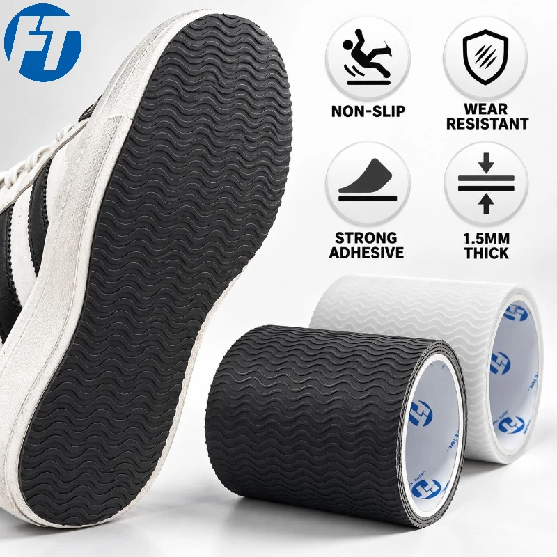 DIY Self-Adhesive Shoe Sole Anti-Slip Tape, Wear-Resistant Silent Strong Grip Cuttable Pad for Heels Sneakers Shoes Repair