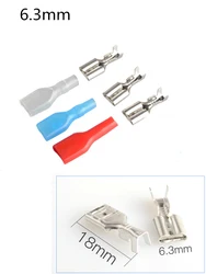 100 Sets 6.3 mm with sheath inserted spring 6.3mm Female connector switch terminal with insulator for wire