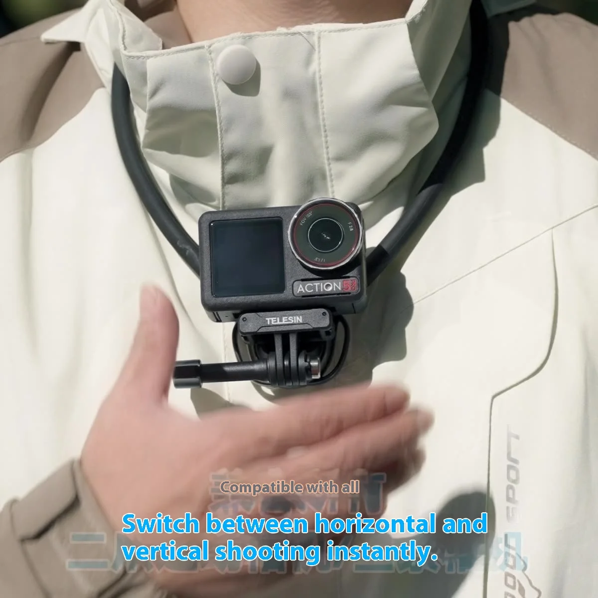 Шейный ремешок для экшн-камеры SE2.0, шейный держатель FPV Perspective с утолщенным силиконом, быстроразъемный замок, горизонтальный вертикальный шо