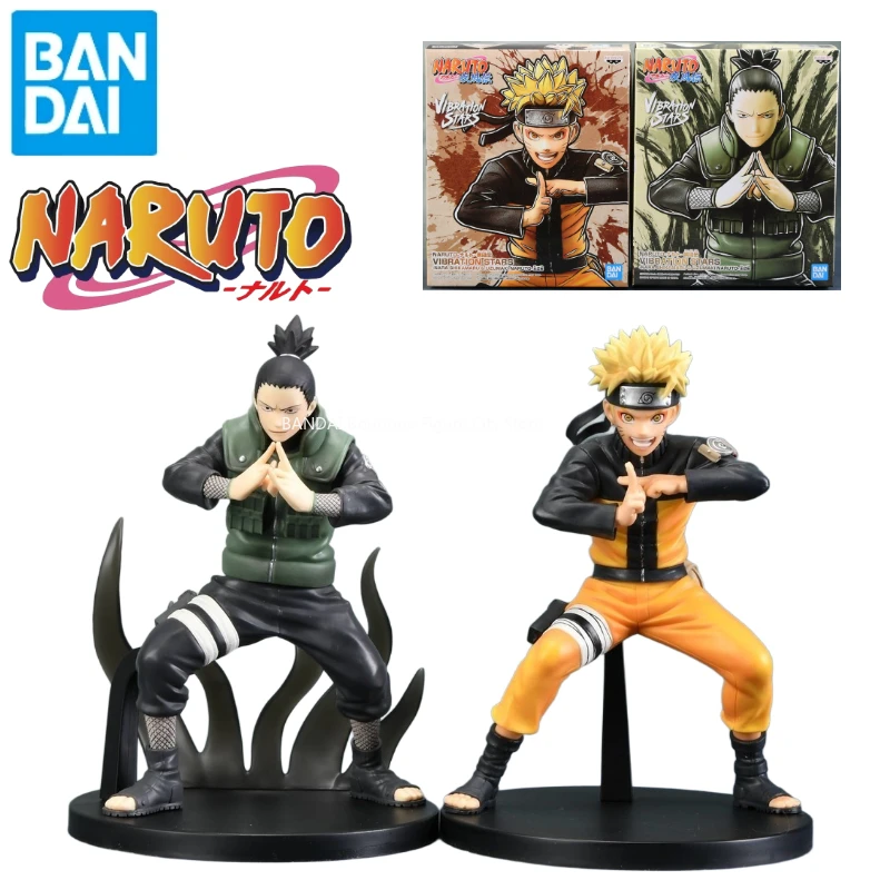 In Stock BANDAI NARUTO BANPRESTO VIBRATION STARS Nara Shikamaru & Uzumaki Naruto Action Anime Model Toy Figure Collect