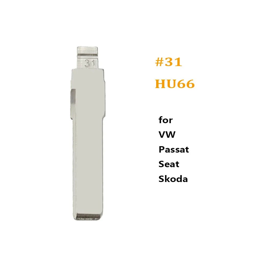 

10pcs 31# HU66 Uncut Flip Remote Key Blade Blank for VW Passat Bora Seat Skoda Audi Car Key Blade for Keydiy KD Xhorse VVDI JMD