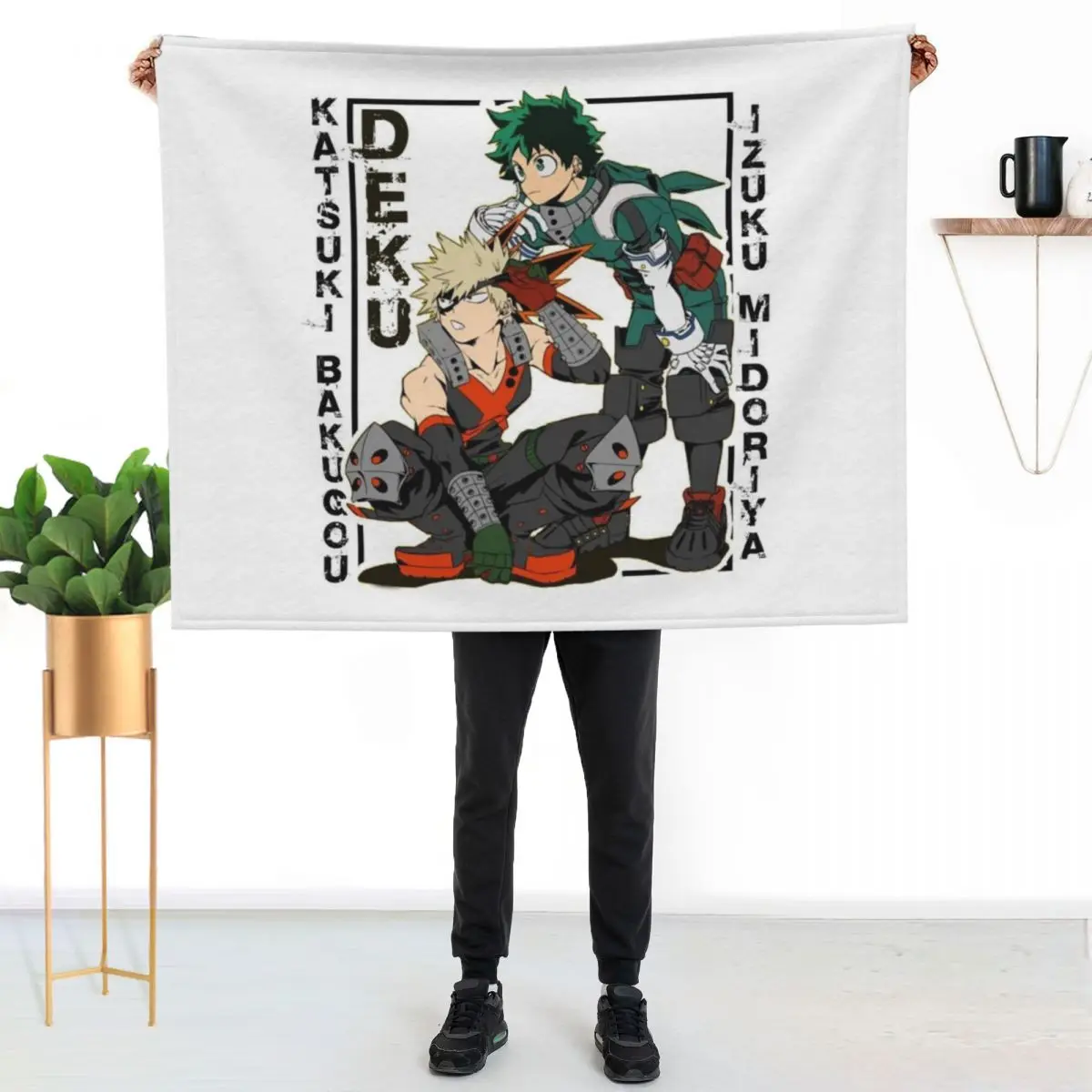 izuku midoriya & Katsuki Bakugou Throw Blanket Shaggy Travel Baby Loose Soft Plaid Blankets For Baby Blankets