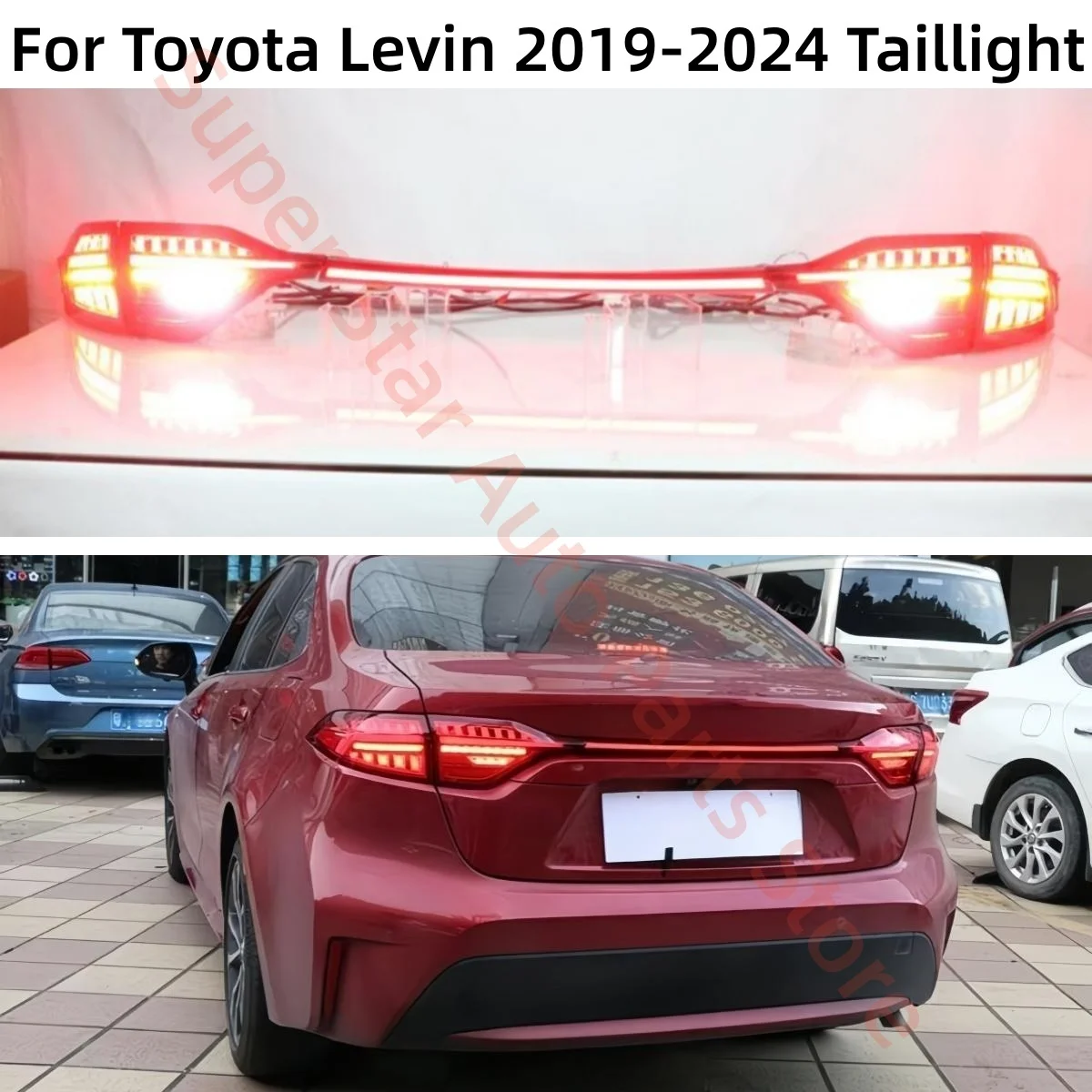 For Toyota Levin 2019-2024 Taillight assembly Five functions Start scanning Flowing light Turn Through-through lamp Auto parts