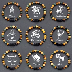 12 Zodiac Sign Bracelet Homme Constellation Bracelet for Men Aries Virgo Leo Libra Charm Bangle Women Friendship Jewelry on Hand