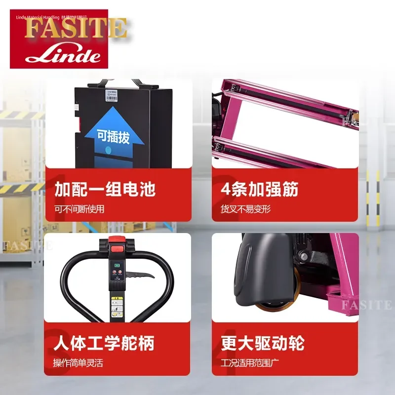 For  Forklift 2 Ton Full Electric Hydraulic Pallet Truck Lithium Battery Lifting Material Handling Warehouse Logistics