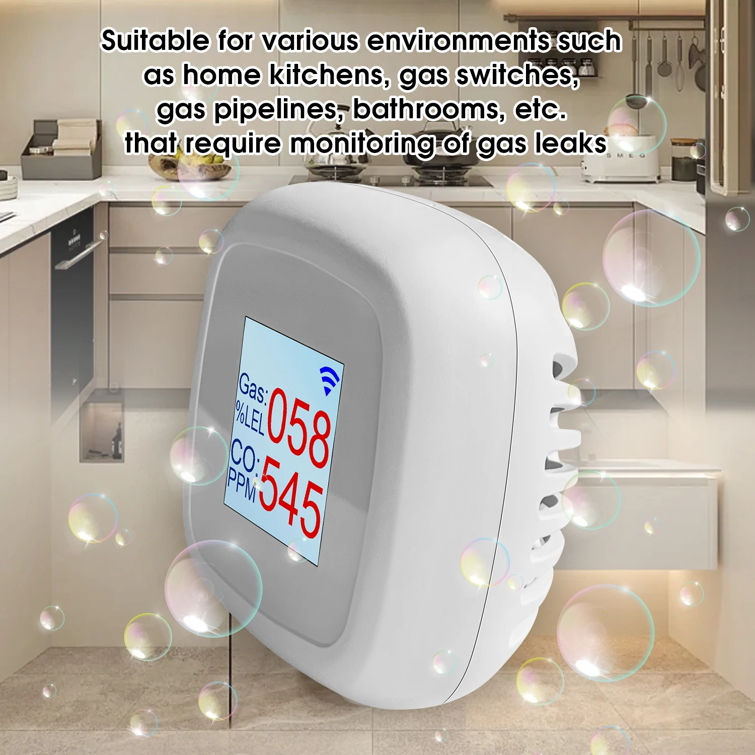 C2 Gas Alarm  CO detector  combustible gas leakage Digital Gas Leak  Smoke Alarm Intelligent Remote Monitoring Gas Detector