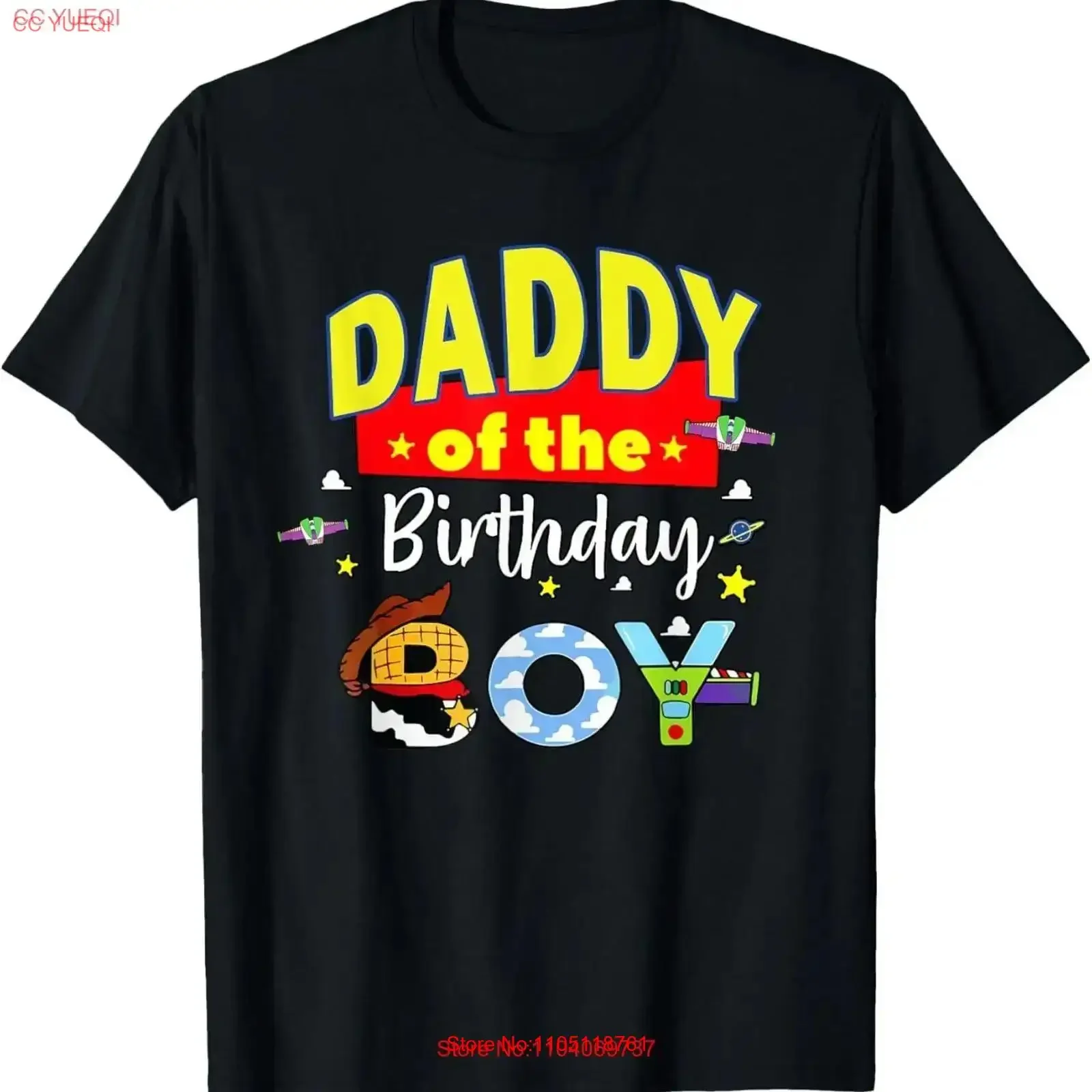 Daddy Of The Birthday Boy Toy T Shirt vintage Washed graphic Versatile Top For Everyday Wear Comfortable streetwear Stretched