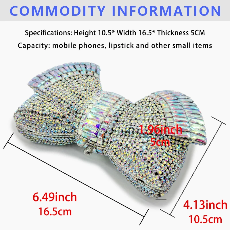 New Women Purse Evening Clutch Wedding Party Christmas Gift Small Square Bag Glass Rhinestone Evening Bag Diamond Handbag