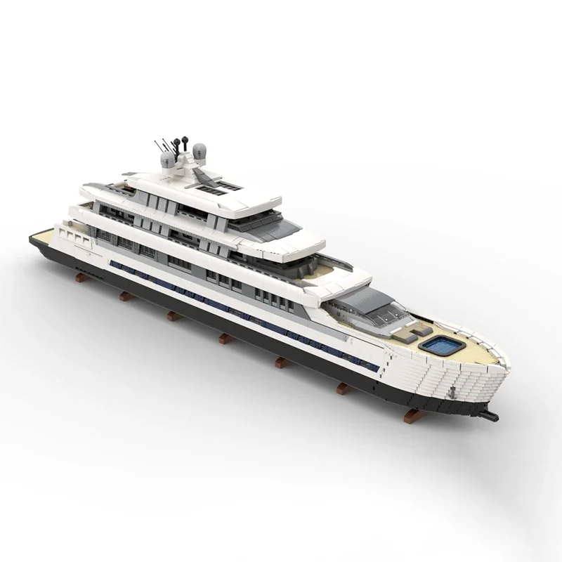 MOC كبير فاخر يخت بنة سفينة حربية نموذج الطوب الفني مجموعة لتقوم بها بنفسك تجميع هدايا الأطفال الإبداعية
