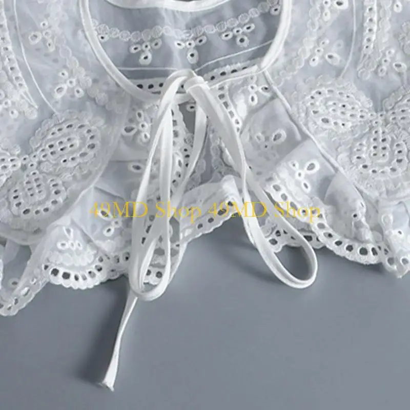 49MD False Collar Shoulder Wrap Dickey Collar Detachable Collar Easy To Wear Women Embroidery Collar Venise Neckline