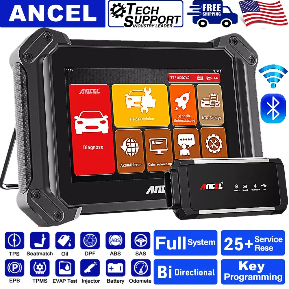 

Двунаправленный сканер Ancel V6 PRO OBD2, инструмент диагностики всей системы, кодирование ключей, двунаправленное управление, сброс IMMO A/F EPB ABS 25,