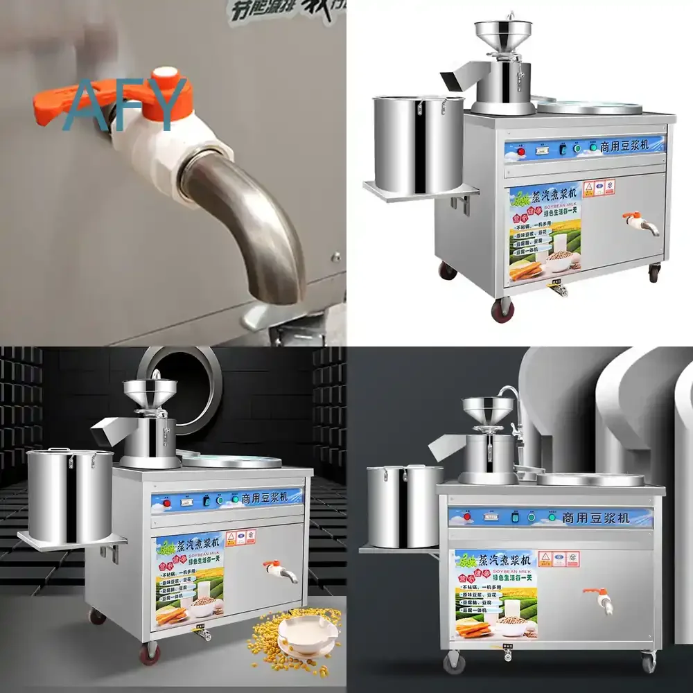 Commercial Soy Milk Maker for Automatic Grinding Mixing Pulp Liquid Separation Steam Heated Fully Automatic Soybean Milk
