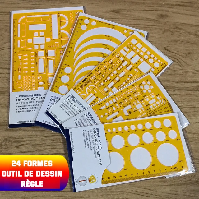 Template Measuring Ruler Circular Oval Ruler Durable K Resin Drawing Design Furniture Architect Template Drafting Ruler