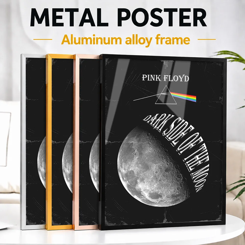 Pink Floyd Dark Side Of The Moon Framed Aluminum Metal Poster Customized Rock Tribute Wall Art Ideal For Music Fans In Home Bar