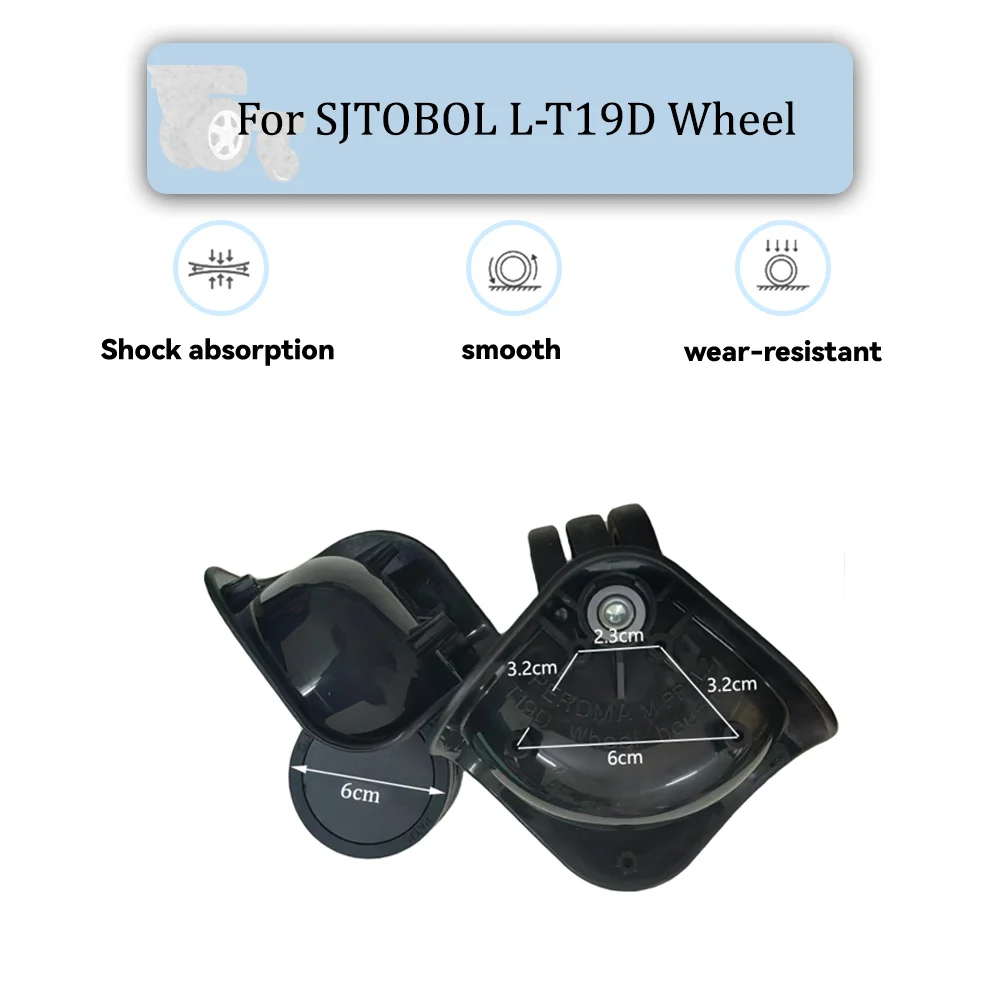 

Suitable For SJTOBOL L-T19D Universal Wheel Black Replacement Suitcase Silent Smooth Shock Absorbing Rotating Accessories Wheels