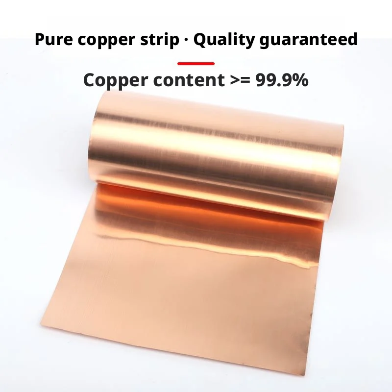 99.9% Pure Copper Cu Metal Sheet Foil Plate 200x1000mm Various Thickness Options 0.05mm to 1mm for Electronics And Crafting