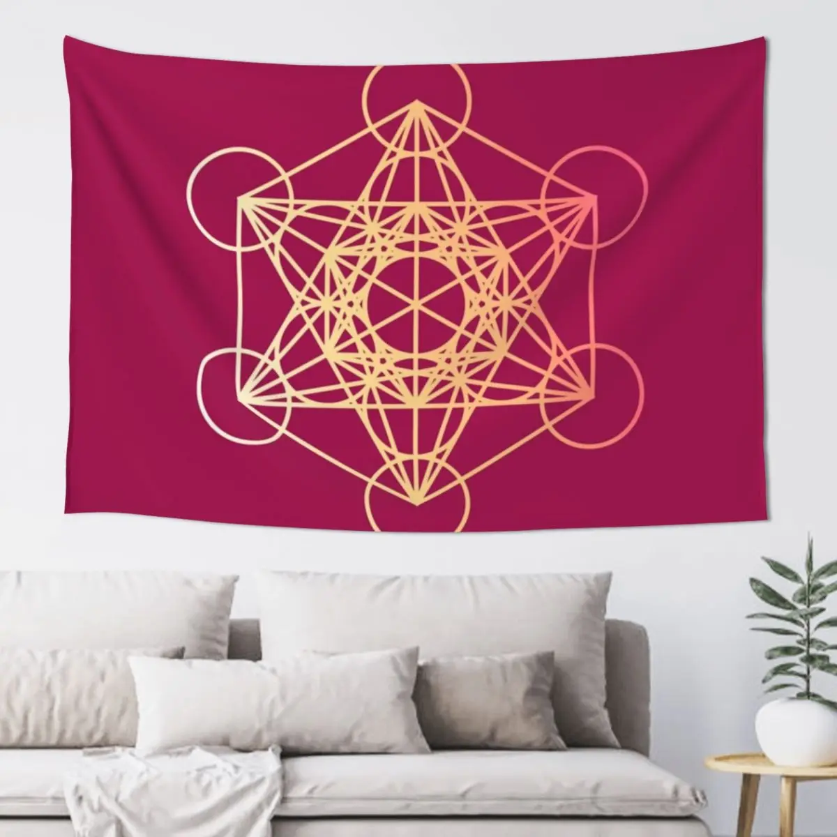 Metatron’s Cube Tapestry Japanese Room Decor Bedroom Decor Tapestry