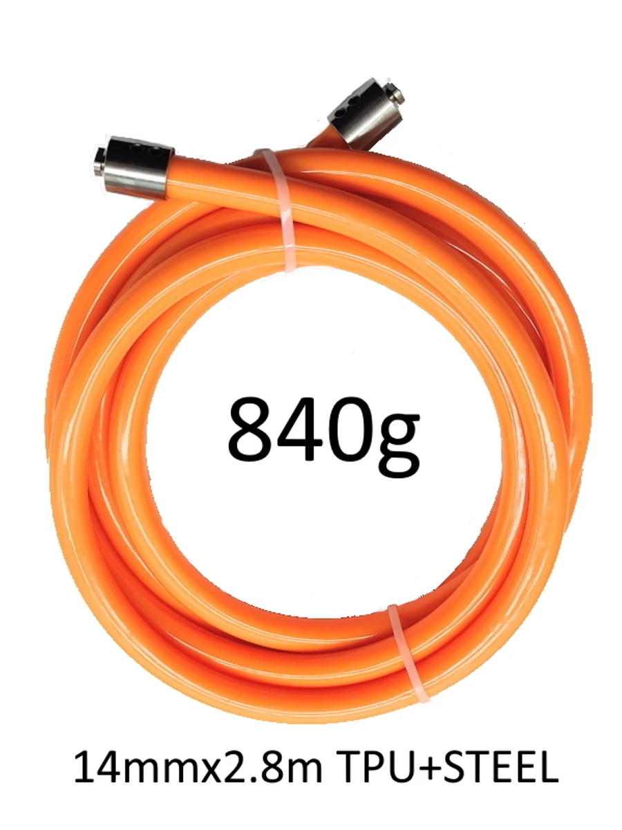 14mmx2.8m 840g orange TPU coated steel cord【ROPE WITH CLICK HEAD】Spare part heavy crossfit skipping skip rope connector