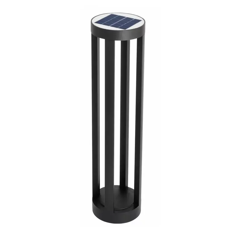 Modern Solar LED Garden Light Automatic Waterproof Polygon Pillar Lamp for Park Pedestrian Commercial Outdoor Pole Lighting