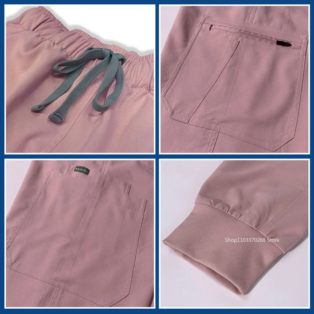 Traje de Scrub de la Agencia de belleza para mujer, accesorios de enfermería veterinaria, uniforme médico, pantalones superiores transpirables, trajes de Jogger Unisex