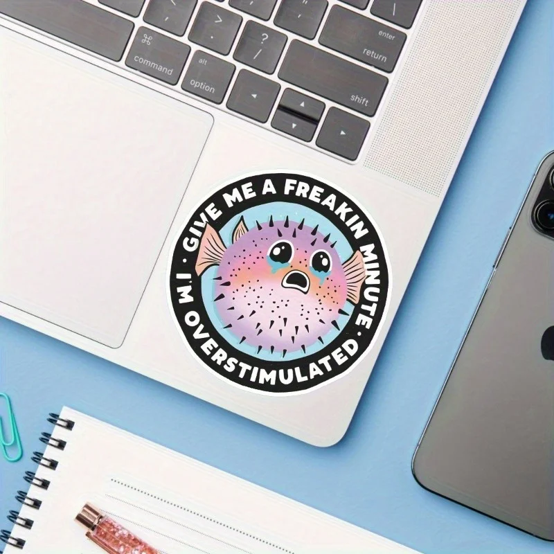 3pcs "Freakin' Minute" Blowfish Stickers - Waterproof Vinyl Decals for Laptop/Car/Water Bottle