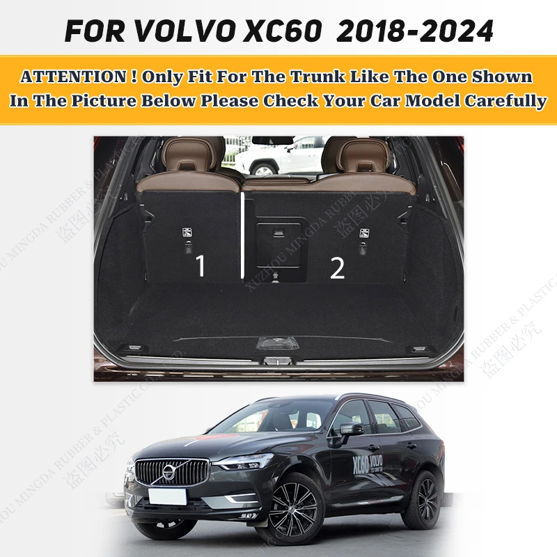 Car Trunk Mat For Volvo XC60 2018 2019 2020 2021 2022 2023 Custom Waterproof Cargo Liner Boot Carpets