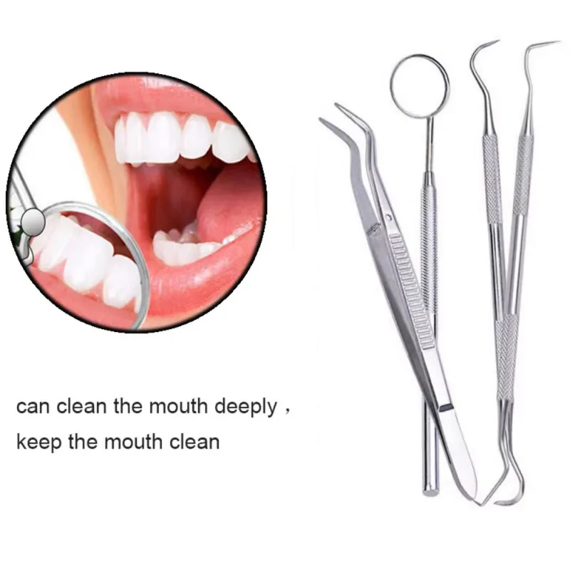 Imagen 4: Herramienta de limpieza dental de acero inoxidable, elimina la suciedad de los dientes, limpia las manchas de los dientes y protege la cavidad bucal. Herramientas dentales.