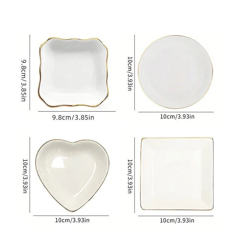 Customized Floral Heart Ceramic Ring Dish, Personalized Name Gold Edge Jewelry Tray, Bridesmaid Wedding Bachelorette Party Gift.