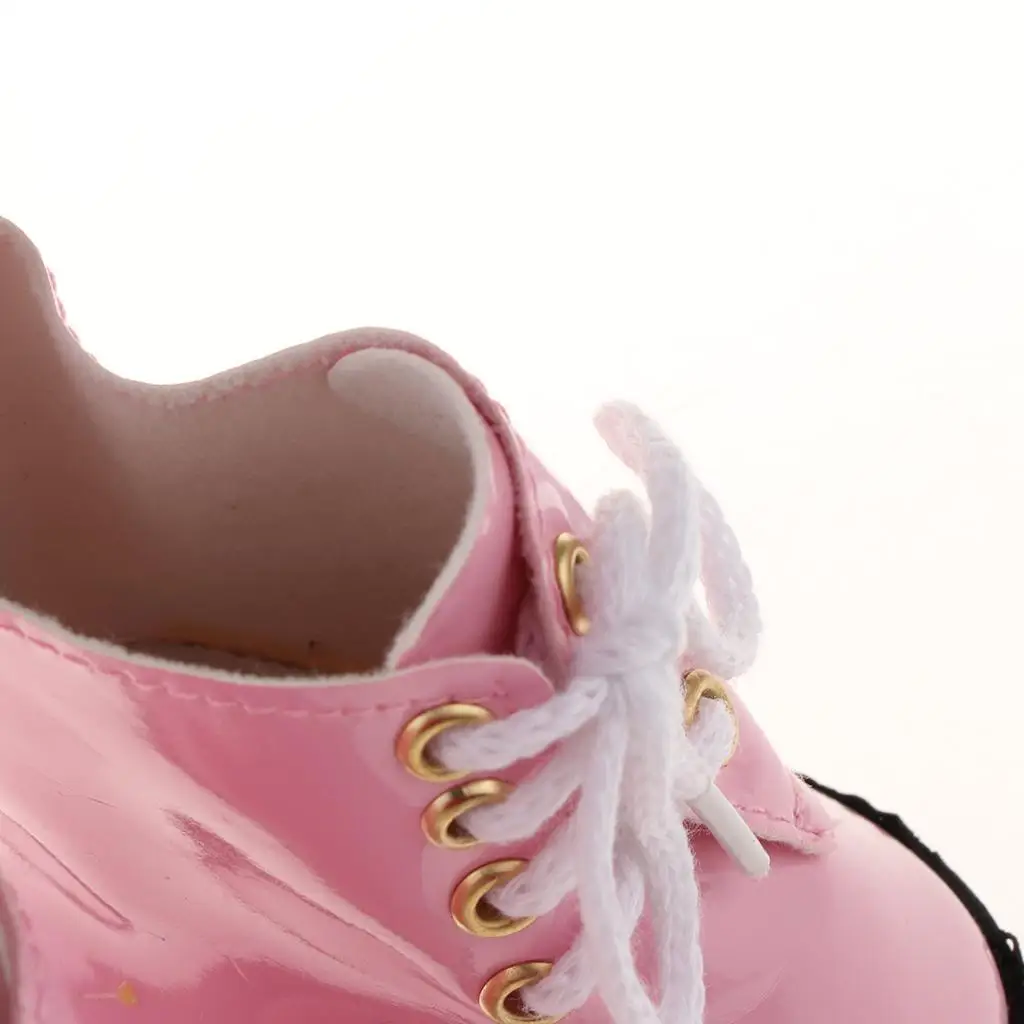 Botas de equitação rosa/pretas para boneca AG de 18 polegadas, presentes para meninas