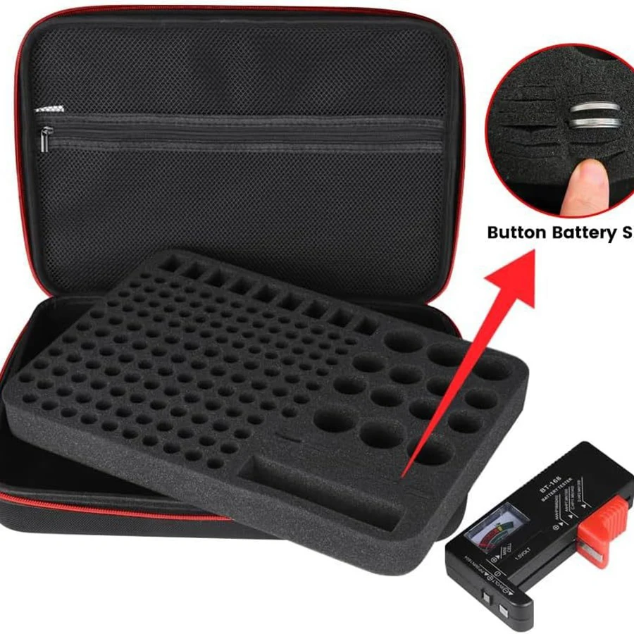 Bolsa EVA portátil impermeable con probador para organizar pilas en casa