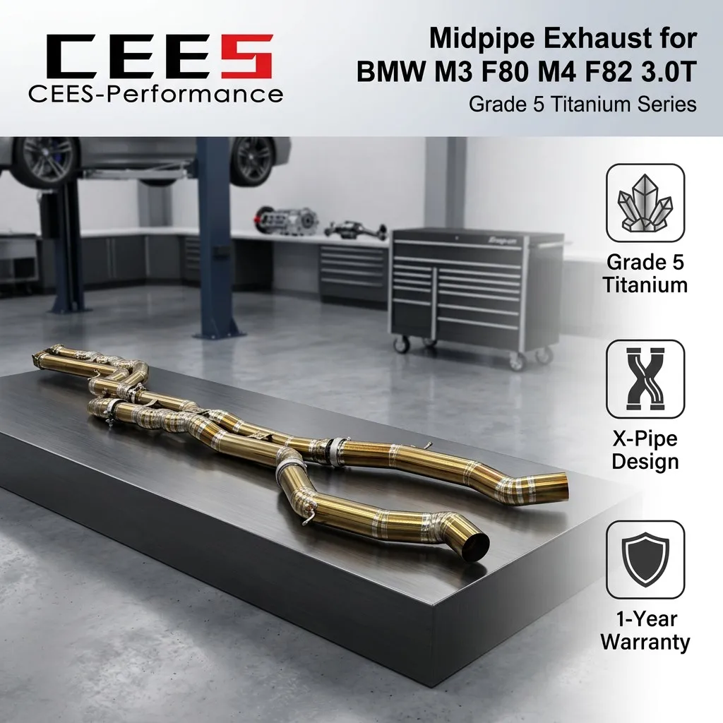 CEES Tuning Equal Length Midpipe Exhaust System for BMW M3 F80 M4 F82 3.0T 2014-2019 Golden Exhaust Pipes