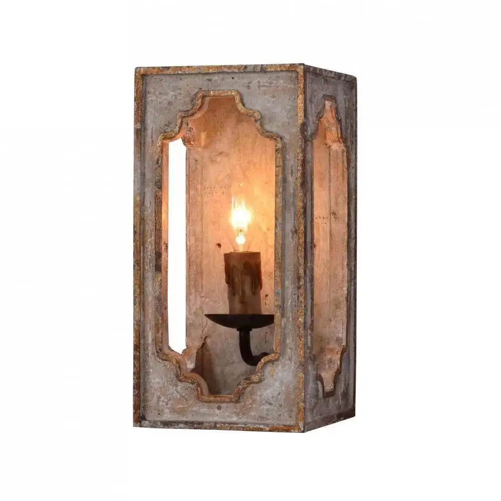 Factory Direct 2026 American country wood wall lamp French retro old living room dining room bedroom corridor bedroom lamps ener