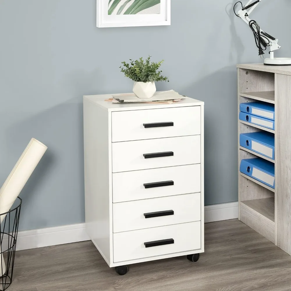 

Parker 5 Drawer Office File Cabinet White