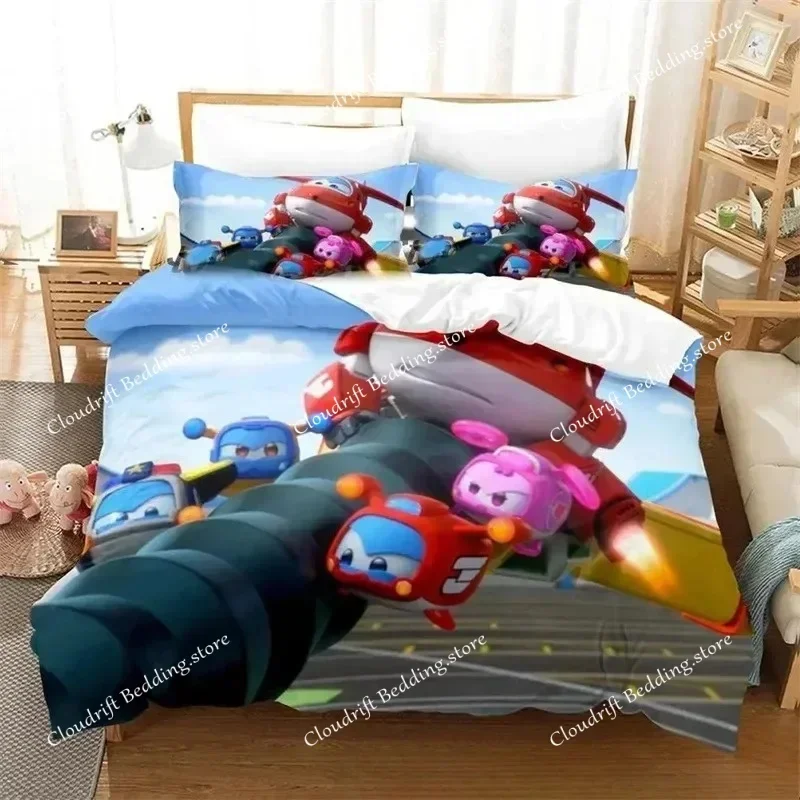 Super Cartoon Wings Bedding Set,Duvet Cover Comforter Bed Set Quilt Cover Pillowcase,King Queen Twin Size Boys Girls Adults026