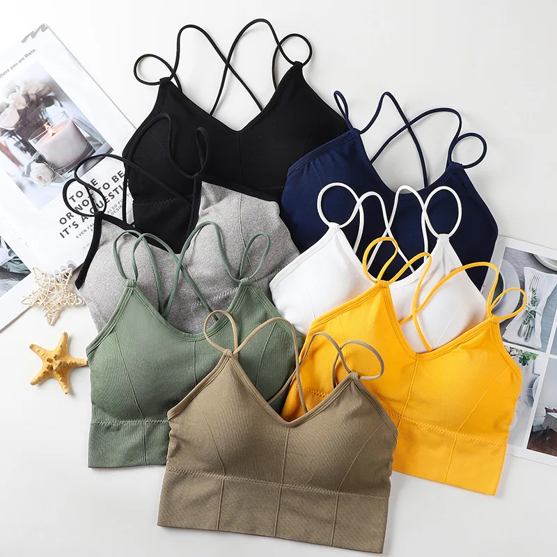 Adjustable Beauty Back Sling Seamless Wrapped Chest Tube Top Teenage Leisure Yoga Outerwear Bottoming Vest Bra Underwear