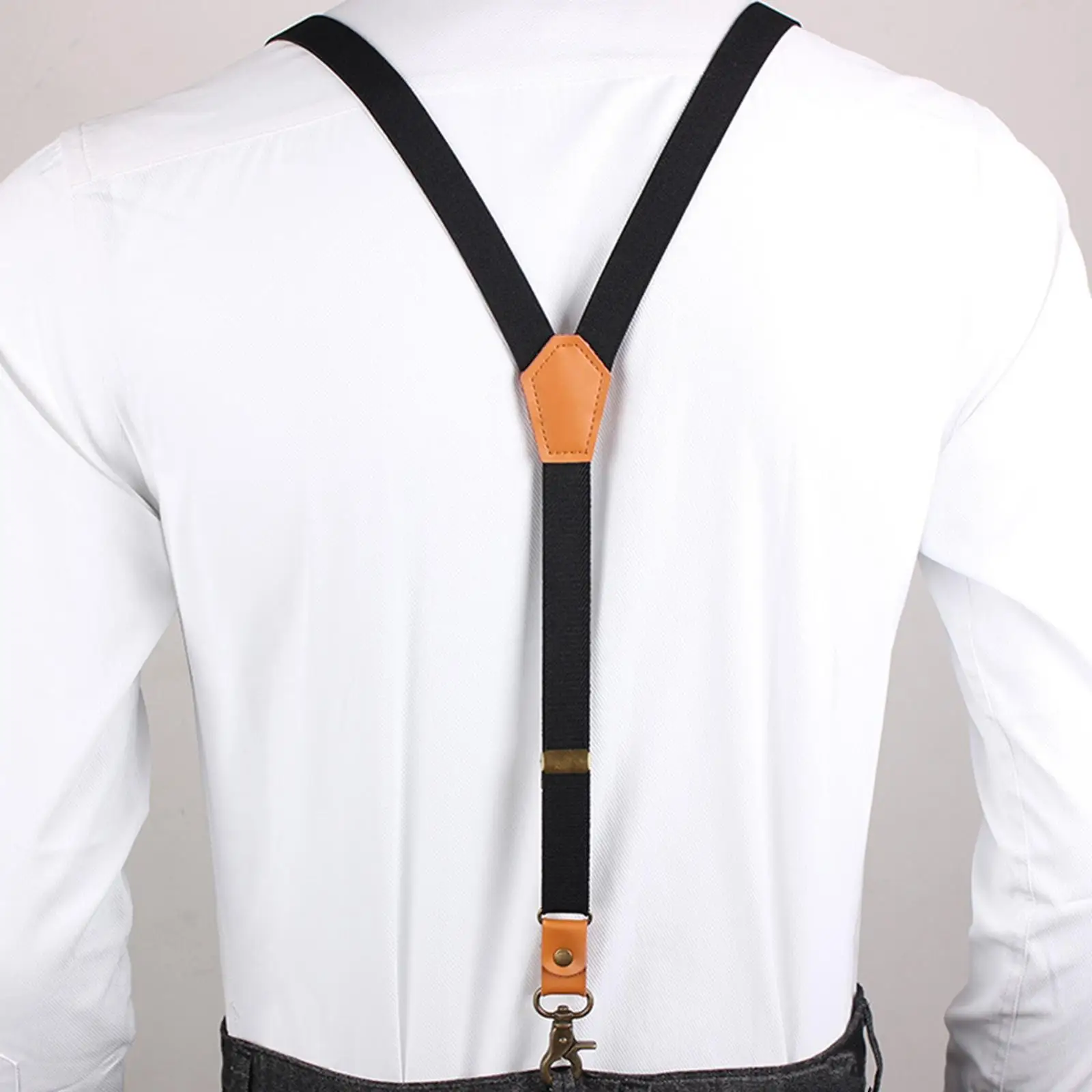 男性用サスペンダー-パンツ用ブレース-ヘビーデューティーyバック構造-カジュアル-回転フック付き-ファッション調節可能なブレース-ベルトループ