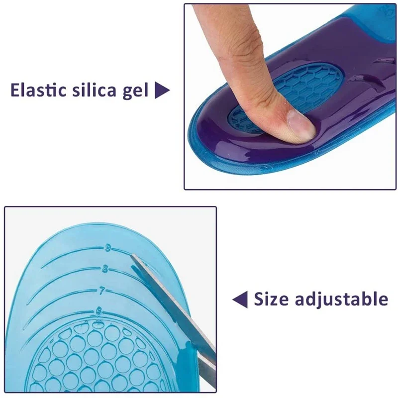 1 Pair Non-slip Insoles Foot Care Orthotic Arch Support Silicone Insole for Sneakers Basketball Sport Shoe Insole Accessories