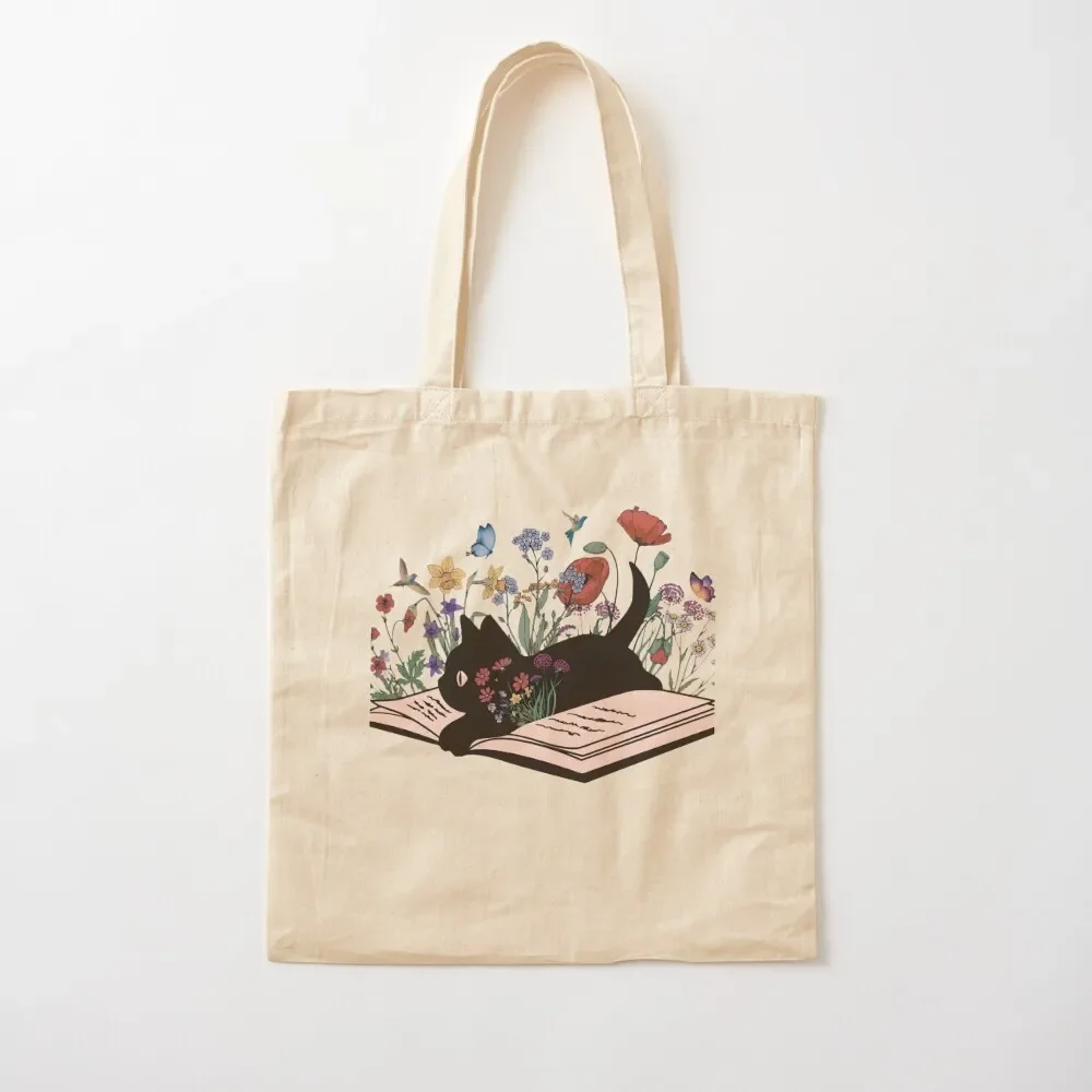 

Cat and books Tote Bag Lady bags shopper bags for women Tote Bag