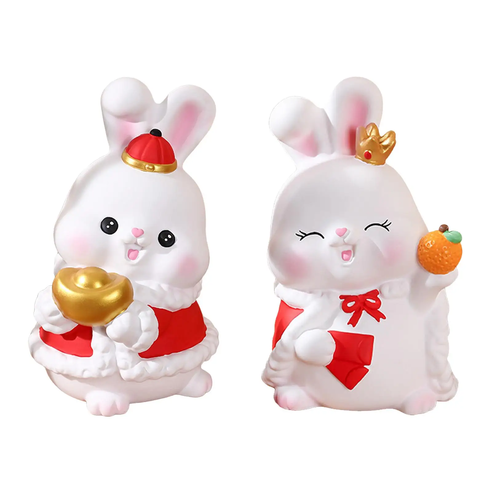 Small Rabbit Piggy Bank 2023 New Year Collection Statue Money Saving Box for Spring festival Tabletop Shelf stand