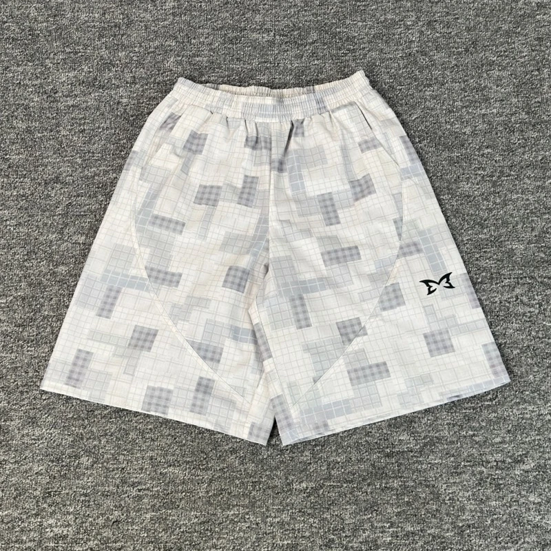 

Gray Mosaic Pattern Mertra Patchwork Shorts Men Women Best Quality Jogger Drawstring Breeches