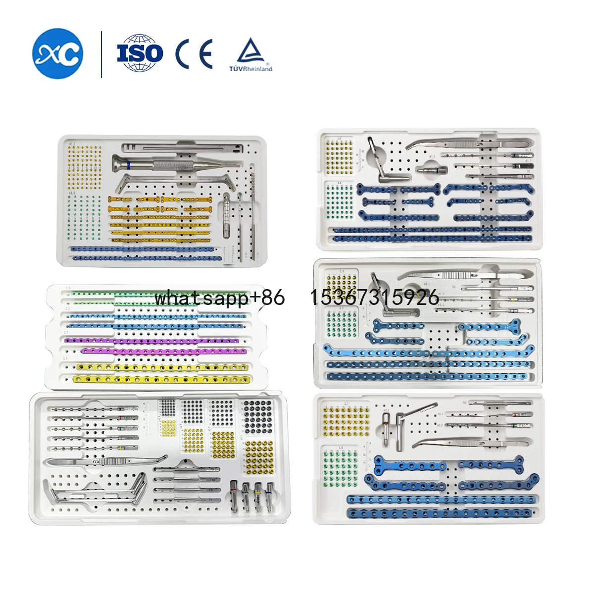 Veterinary S Titanium Straight Blocked Plates ALPS Reconstruction Vet Small Locking Plate Instruments Set