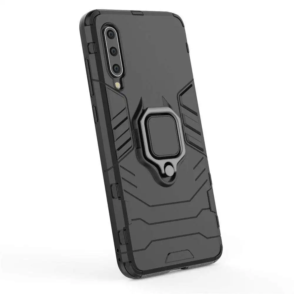 For Xiaomi Mi 9 Phone Case, Silicone TPU and Hard PC Luxury Armor Shockproof Metal Ring Holder Cover Casing