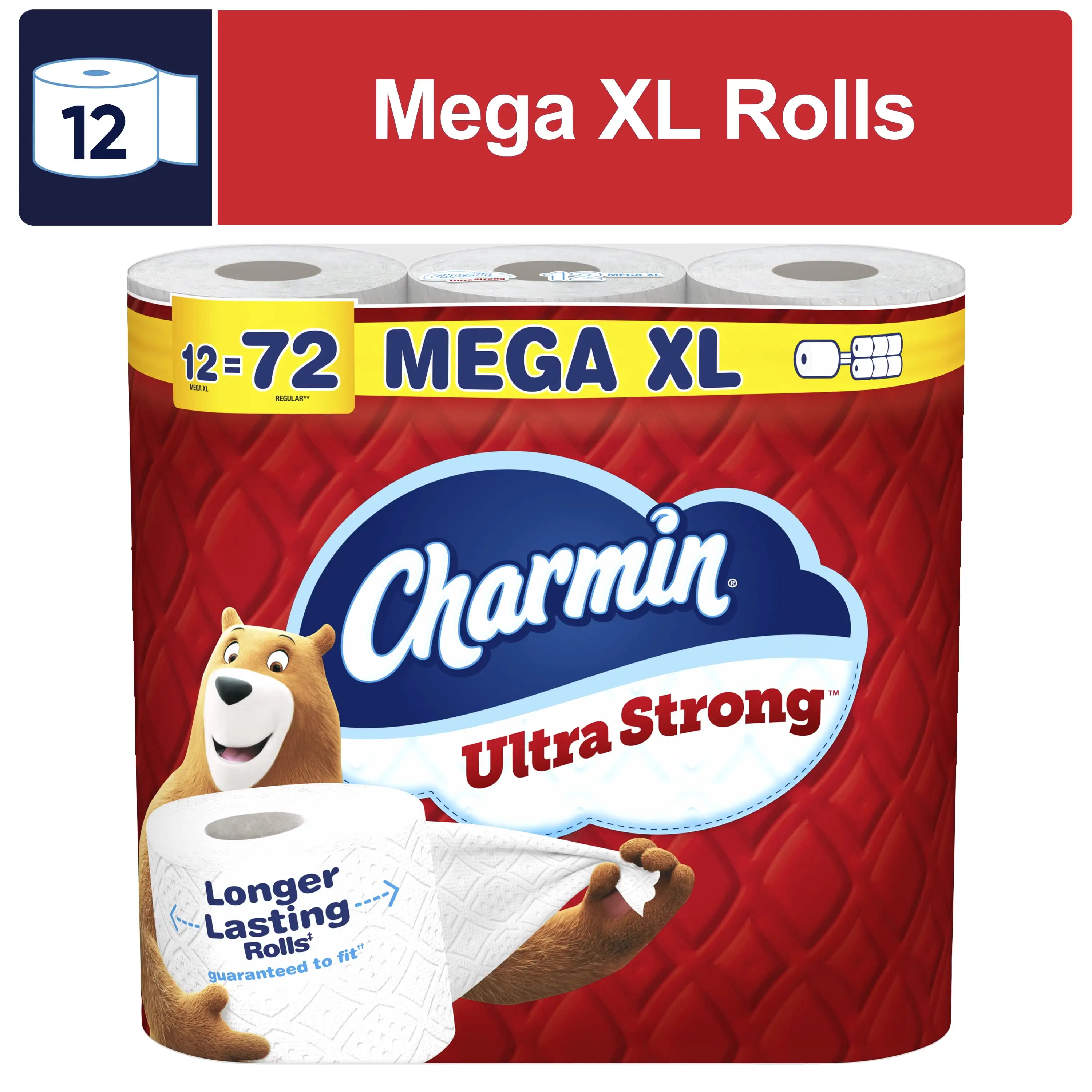 

Toilet Paper Ultra Strong, 12 Mega XL Rolls