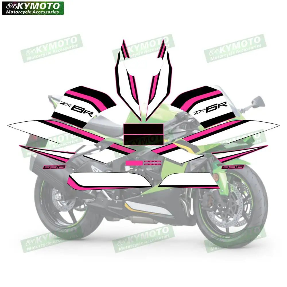 For ZX-6R ZX6R 21 ZX636-2021 2022 2023 2024 2025 motorcycle accessories stickers logos fairings decals complete decoration set