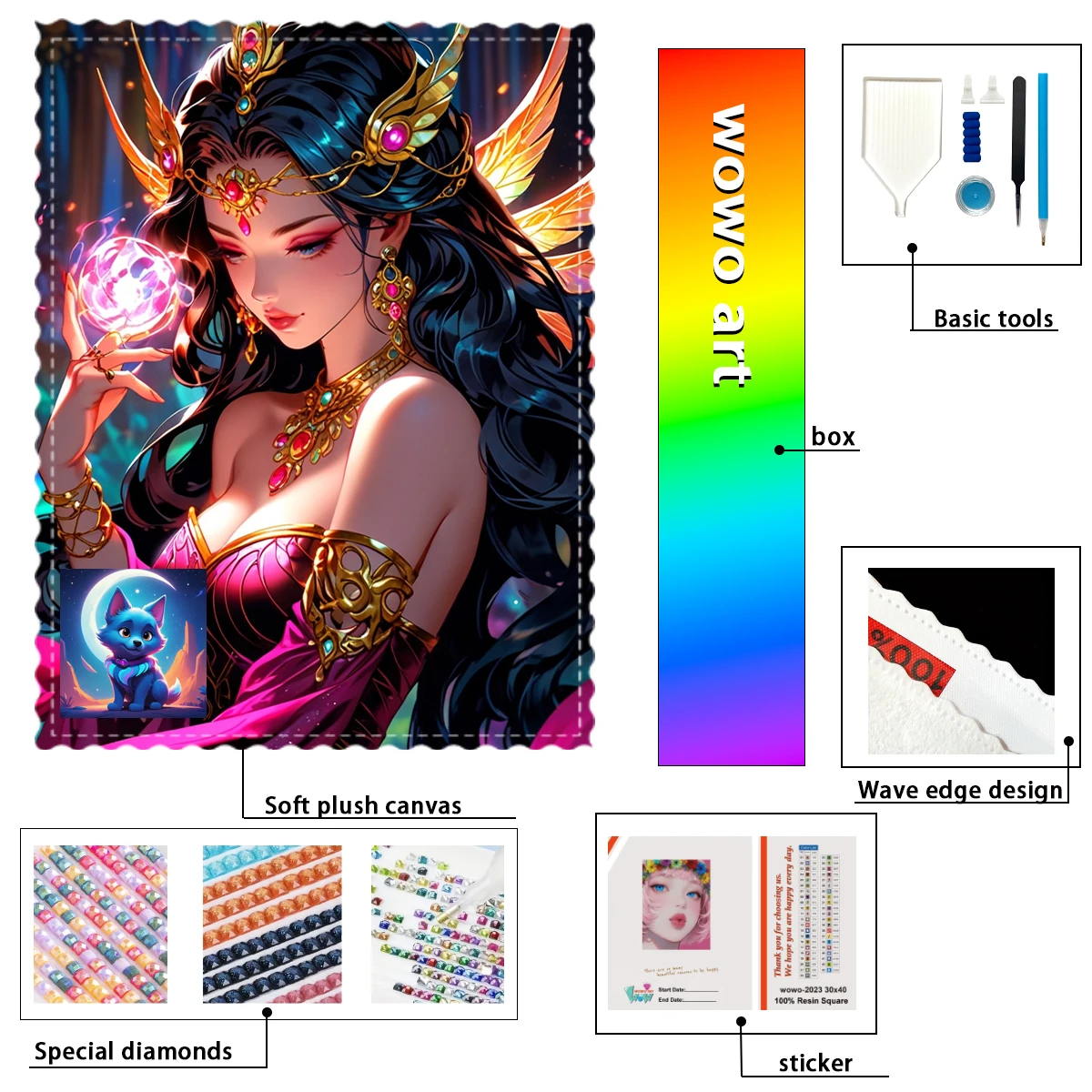 【deli_-diamond-art】the-girl-and-the-crystal's-sought-after-flame-crystal-ab-rhinestone-fd-rhinestone-perfect-resin-diamond