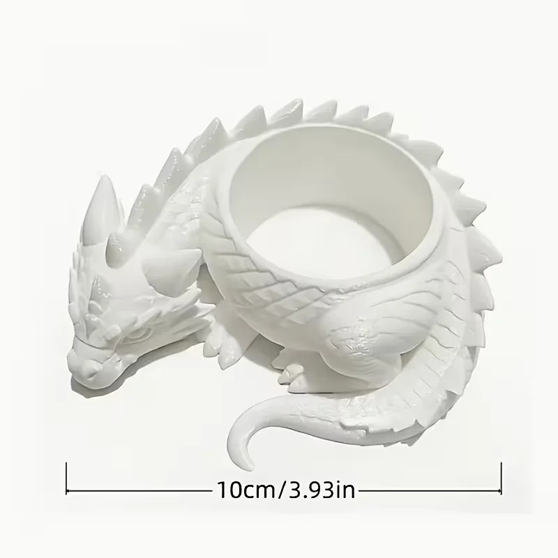 Cute Dragon Shaped Succulent Planter Pot 3D Printed Mini Plant Pot Fairy Tale Dragon Figurine Flower Pot Home Office Windowsill