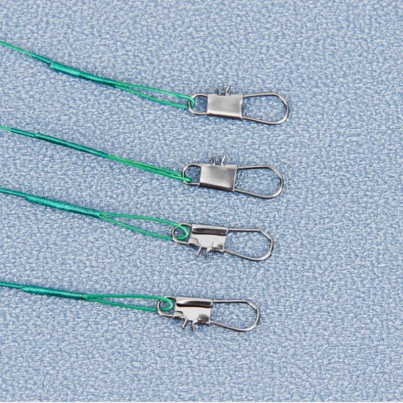 20 líneas de pesca, línea frontal de cebo, cuerda de alambre antimordida con accesorios de pesca giratorios, sedal de 15 cm-30 cm
