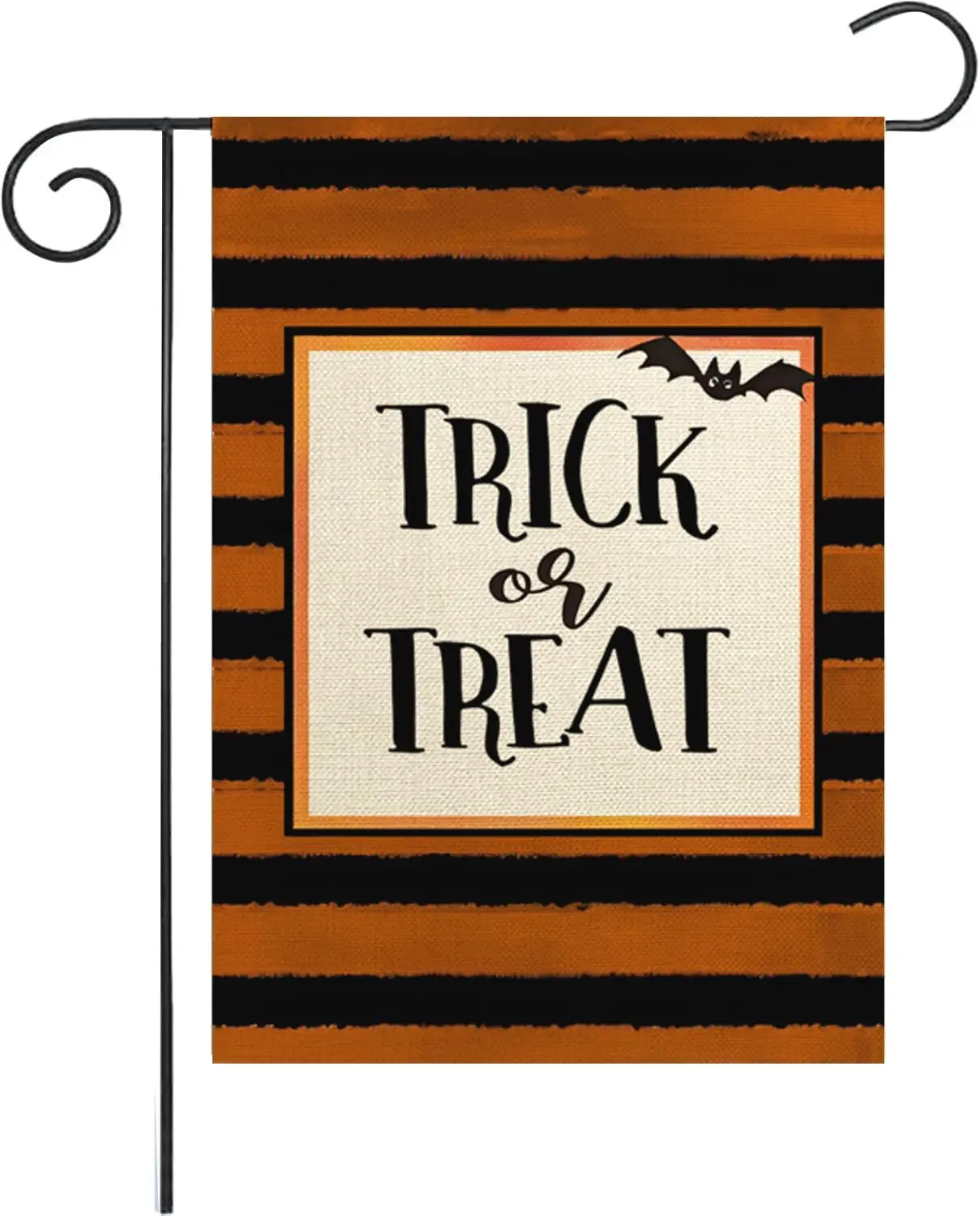 Halloween Trick or Treat Garden Flag - 12×18 Inch Vertical Burlap Double Sided Welcome Garden Flag for Yard Farm Outdoor Par GGX